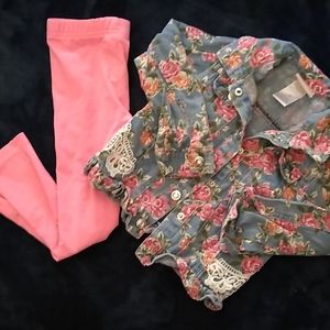 Flower denim & leggings